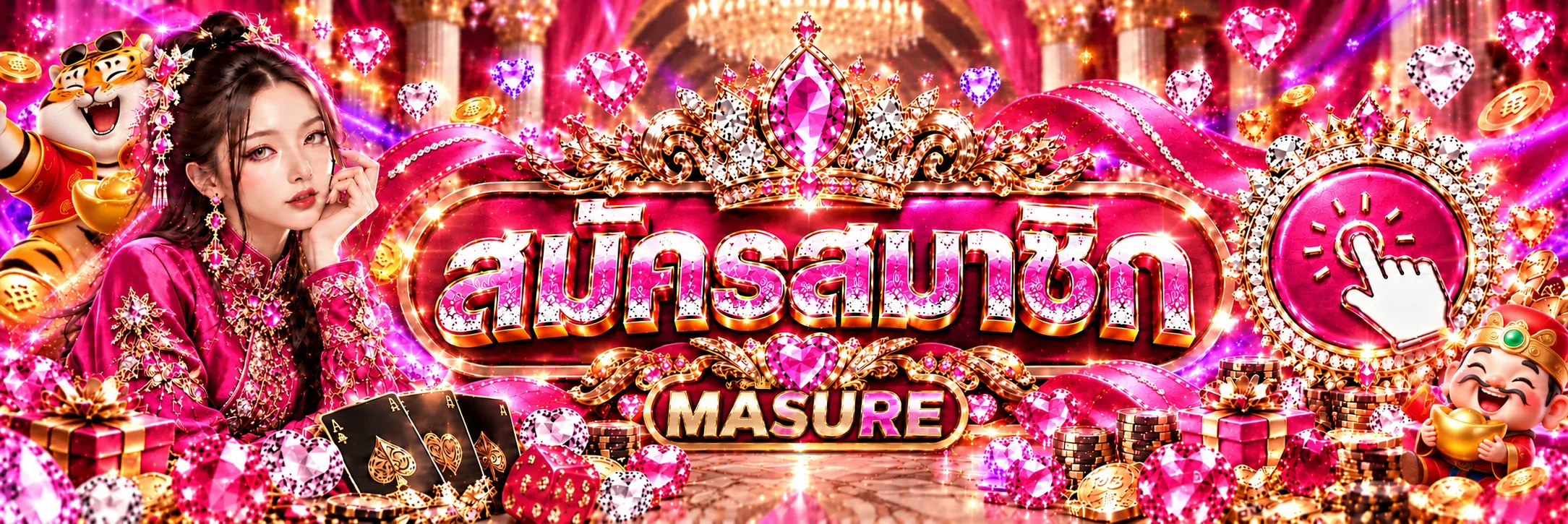 แบนเนอร์ทางเข้า MASURE และปุ่มสมัครสมาชิก